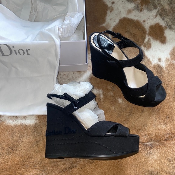 Dior Shoes - Christian Dior Embroidered Wedge Heels